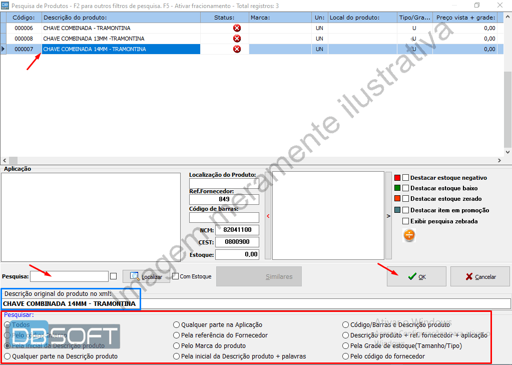 Tela "Pesquisa de Produtos".